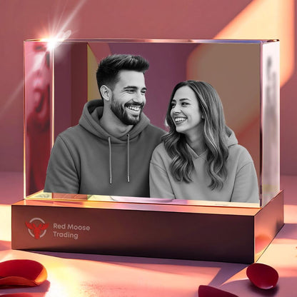 Custom laser engraved landscape crystal photo