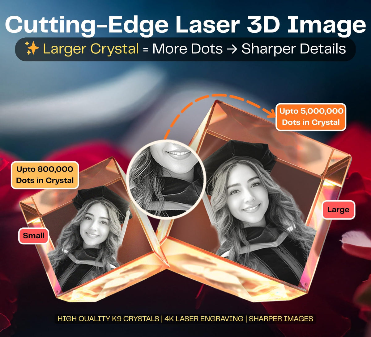 3D Crystal Diamond personalized with a photo, image 4
