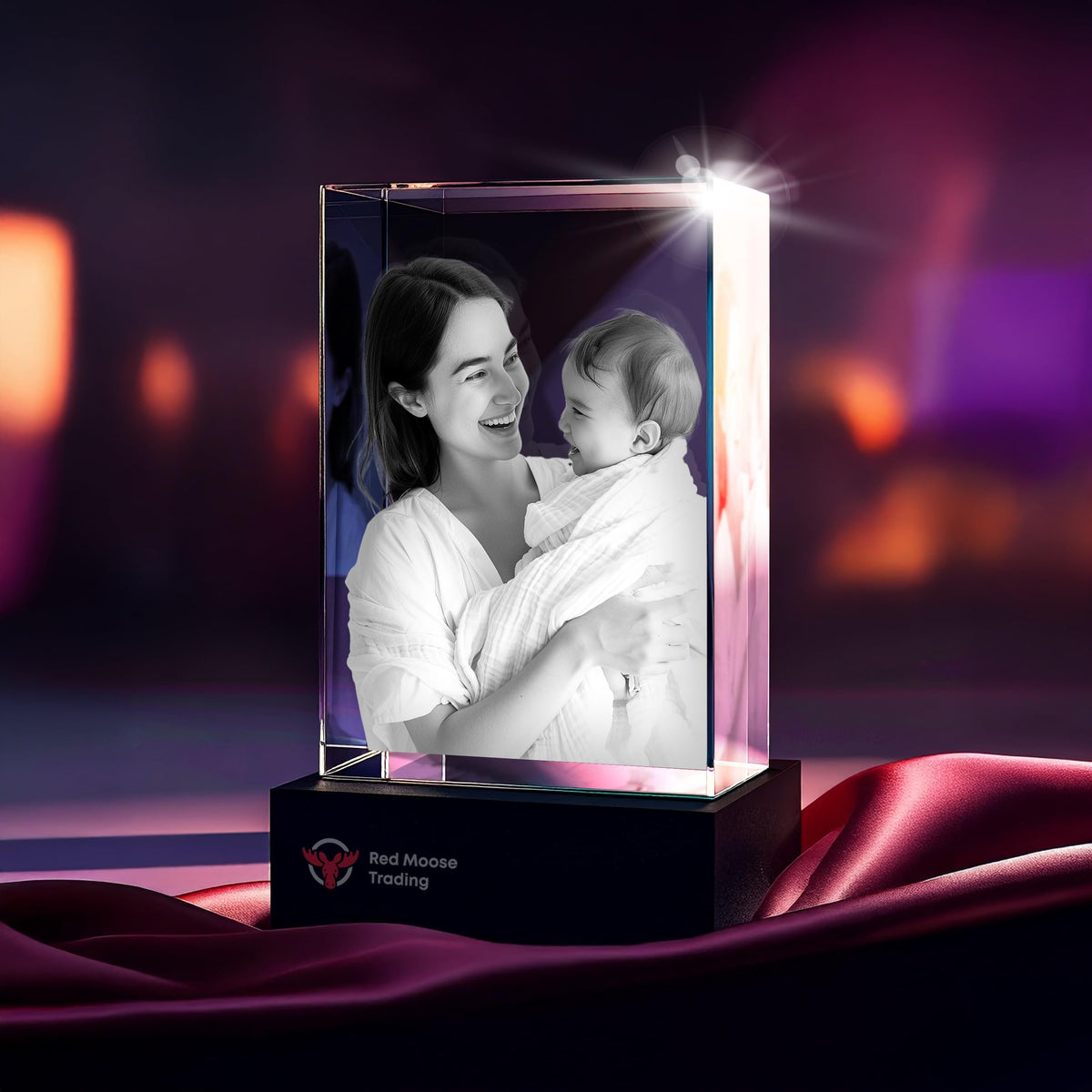 3D Crystal Rectangle - Portrait personalized with a photo, image 6