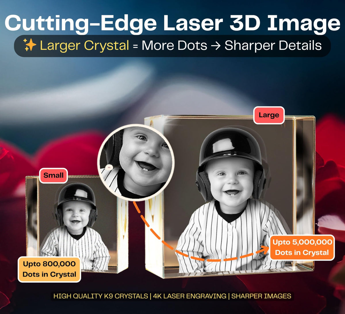 3D Crystal Square personalized with a photo, image 4