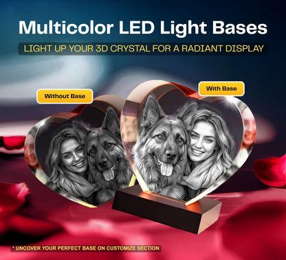 3D Crystal Heart personalized with a photo, image 3