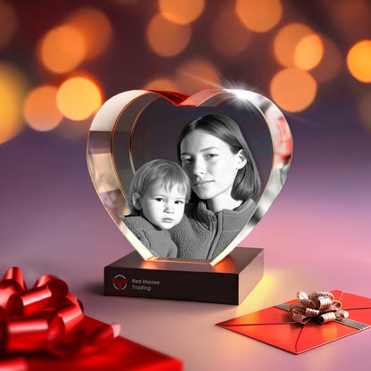 3D Crystal Heart personalized with a photo, image 5
