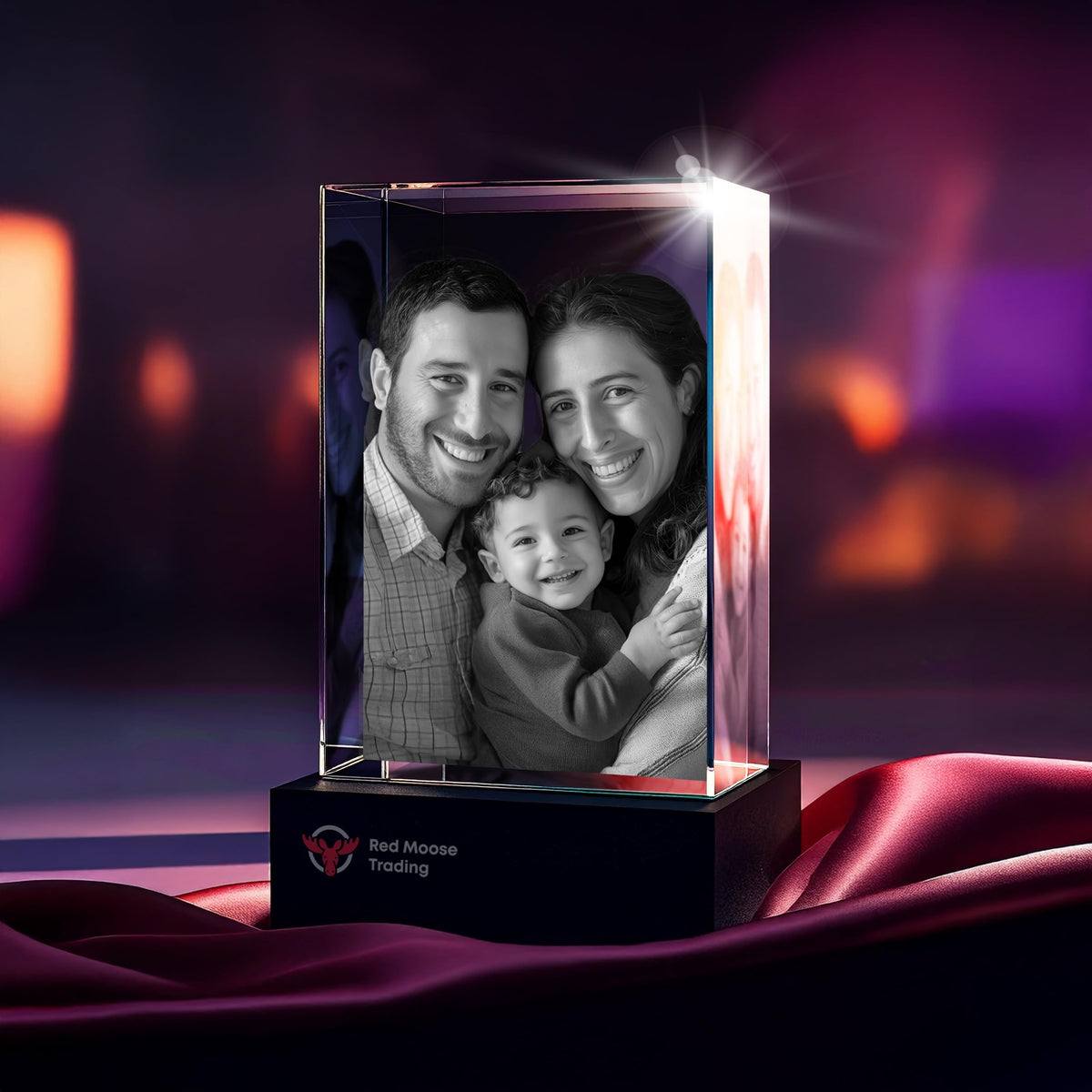 3D Crystal Rectangle - Portrait personalized with a photo, image 1